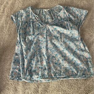 GAP Light Blue Floral Blouse